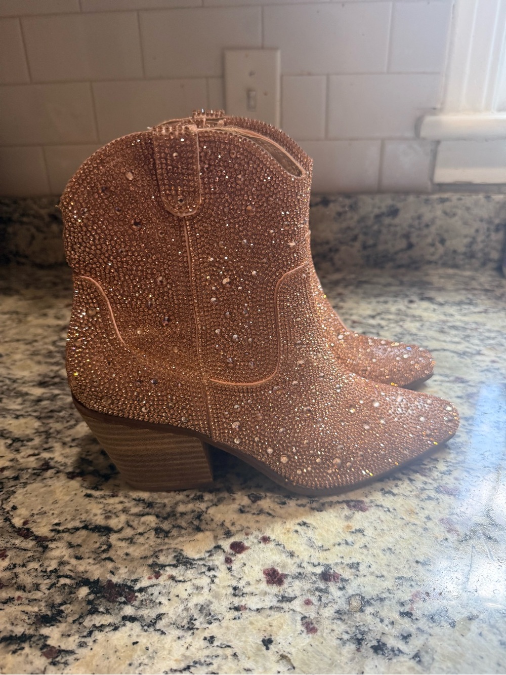 Matisse Champagne Rhinestone Booties 6.5 - Picture 10 of 10